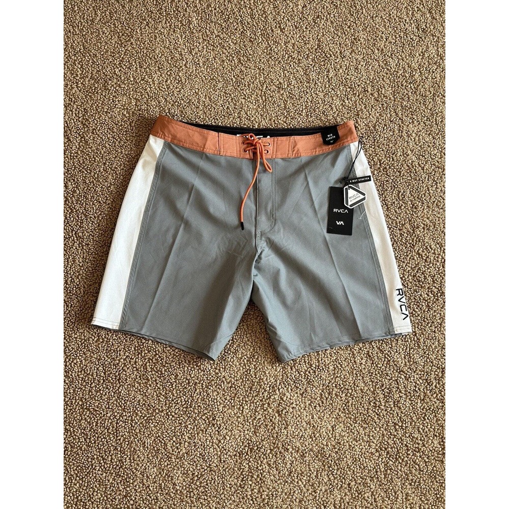 NWT RVCA Mens Apex Boardshorts 18" Green/Orange Waist 32